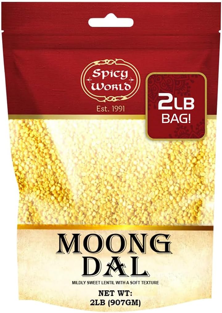 Moong Dal 2 LBS (Mung Split Dry Beans) ~ Indian Golden Lentils ~ 100% Natural & Pure - by Spicy World