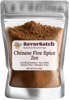 SavorSatch Chinese Five Spice Seasoning – 2 oz Resealable Pouch | Authentic Asian Spice Blend | Kosher, Non-GMO, Allergen Free | Sweet & Savory Flavor for Stir Fry, Duck, Pork, Marinades & Chinese Cooking