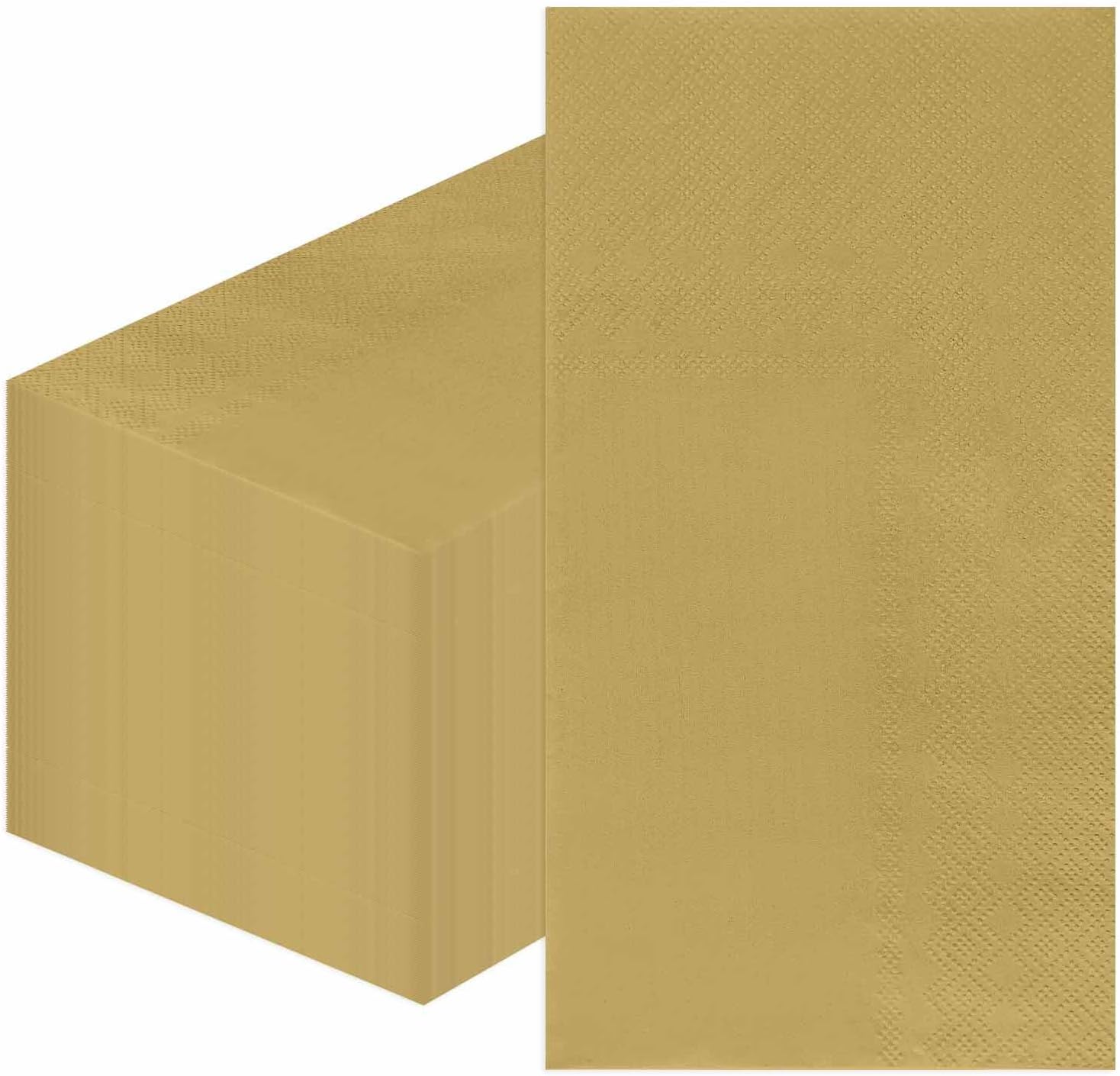 SietDESEO 50 Pieces 3-ply Gold Napkins Disposable 13 x 15.7 Inches Guest Bathroom Napkins Disposable Hand Towels for Bathroom Wedding Birthday Party Christmas Paper Dinner Napkin