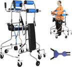 Adult Standing Walker for Seniors Hemiplegia Rehabilitation Standing Frame, Anti Recline, Lower Limb Training, Adjustable Height, Walker Aid for The Disabled, Suitable for People of 58-71 in