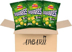 AMBARII Walkers Squares Cheese & Onion Crisps, British Snack Chips Pack of 6 x 3