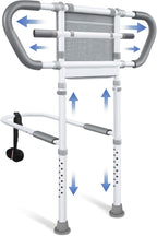 Bedside Rail for Elderly Safety Adjustable Bed Aid with Storage Pocket, Non-Slip Handle,400 lbs Gravity Capacity Gray(Stand-Compatible with Bed Frames 13.19" or Higher)