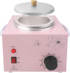 Portable Wax Warmer Machine for Painless Hair Removal, Women Men Professional Wax Heater with Adjustable Temperature Set, 20pcs Sticks (Pink - Single Pot)