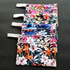 MissC2C Pack 4pcs Waterproof Mini Wet Bags for Menstrual Pads, Maternity Mama Panty Liners,Sanitary Pads, Sanitary Napkin,Wipes, can be Used as Makeup Bags/Purse