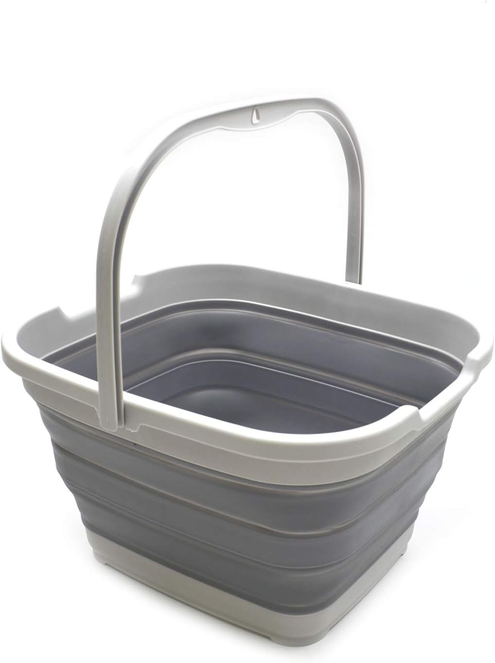 SAMMART 15L / 3.9 Gallons Collapsible Rectangular Handy Basket/Bucket (15L Rectangular, Dark Grey)