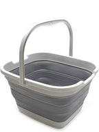 SAMMART 15L / 3.9 Gallons Collapsible Rectangular Handy Basket/Bucket (15L Rectangular, Dark Grey)