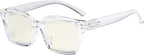 Eyekepper Ladies Computer Glasses - Blue Light Filter Readers Women- UV420 Protection Oversized Square Design Eyeglasses (+1.75, Transparent-BB40 Lens)