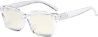 Eyekepper Ladies Computer Glasses - Blue Light Filter Readers Women- UV420 Protection Oversized Square Design Eyeglasses (+2.00, Transparent-BB40 Lens)