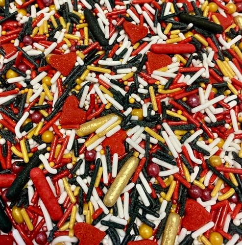 COOL MOM SPRINKLES Las Vegas Casino Night Sprinkles (4 oz.) – Queen Of Hearts Themed Sprinkles for Decorating Cakes, Cupcakes, Cookies & Desserts – Mixed in the USA/Gluten-Free