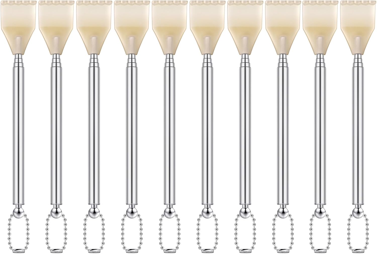 10 Pack Stainless Steel Telescopic Back Scratchers - Extendable 16.5 to 42cm, Bulk Gifts for Men Women, Portable Itch Relief Tool (Silver)