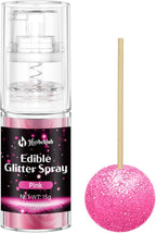 Pink Edible Glitter Spray - 15g Food Grade Pink Luster Dust Shimmer Powder Spray for Cakes, Cookies, Chocolate, Strawberries, Drinks & Cocktails