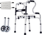 Folding Bariatric Heavy-Duty,Aluminum Alloy Rehabilitation Auxiliary Walking Frame Elderly Walking Aid Height Adjustable Decoration Safehappy