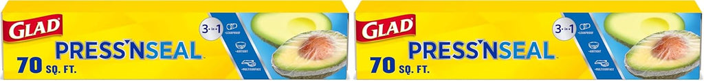 Glad Press'n Seal Plastic Food Wrap | 70 Square Foot | Roll | Pack of 2