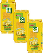 Britannia Crackers 50 50 Maska Chaska Biscuit 13.12oz (372g) - Dipped in Butter and Peppered - Delicious, Light & Crispy Cookies (Pack of 3)