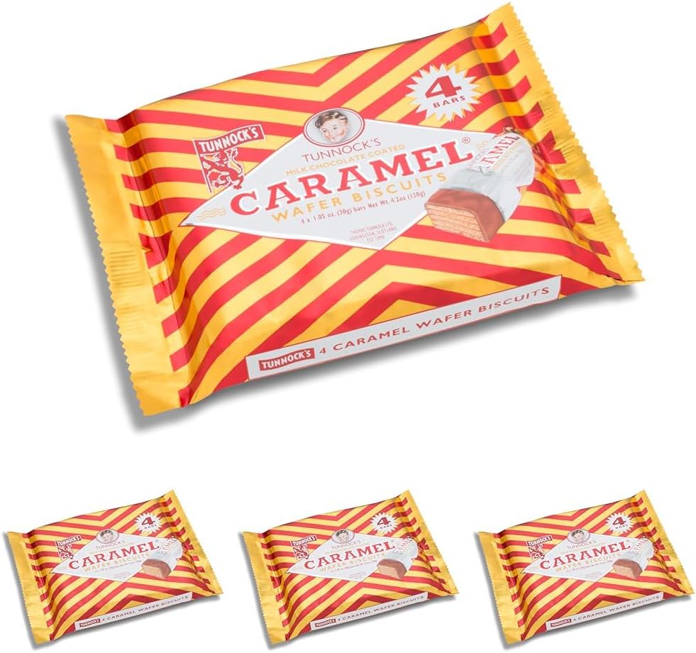Tunnock's Caramel Wafers - Milk Chocolate (Pack of 16 Wafers) 120g