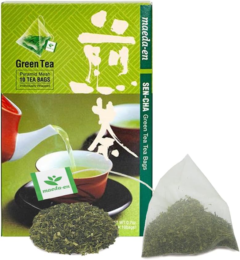 MAEDA-EN Premium Sen-cha Green Tea 10 Tea Bags Japanese Origin Green Tea Leaves Individually Wrapped Teabags 19734 1pk