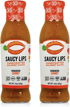 Saucy Lips Authentic Mexican Gourmet Sauce, Habanero and Carrot Hot Sauce , 10 Ounce Bottles, Pack of 2 - Whole30 Approved, Vegan, Gluten Free, Certified Keto, No Sugar Added