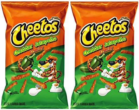 Cheetos Cheddar Jalapeño Crunchy Cheese Flavored Party Snacks Net Wt 8.5 Oz (pack of 2)
