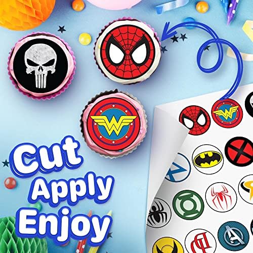 30 x Edible Cupcake Toppers Themed of Hero Power Collection of Edible Cake Decorations | Uncut Edible on Wafer Sheet