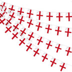 AhfuLife 33 Ft England String Flags Banner for World Cup Decorations 2026, 30 Pcs Small St George String Bunting Flags - Double Sided for National Day Football Sports Events Celebration(5.5×8.3 Inch)