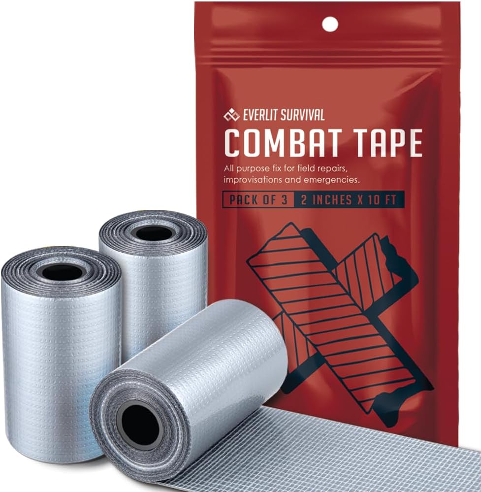 EVERLIT Survival Combat Tape 2 Inch by 10 Ft for Outdoor Field Camping Hunting Adventures EMT Medic First Aid Trauma First Responders (3 Pack)