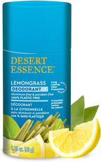 Desert Essence Eco-friendly Tea Tree Deodorant - 100% Plastic Free, Aluminum Free, & Paraben Free for Women & Men, 2.25 oz (Lemongrass)