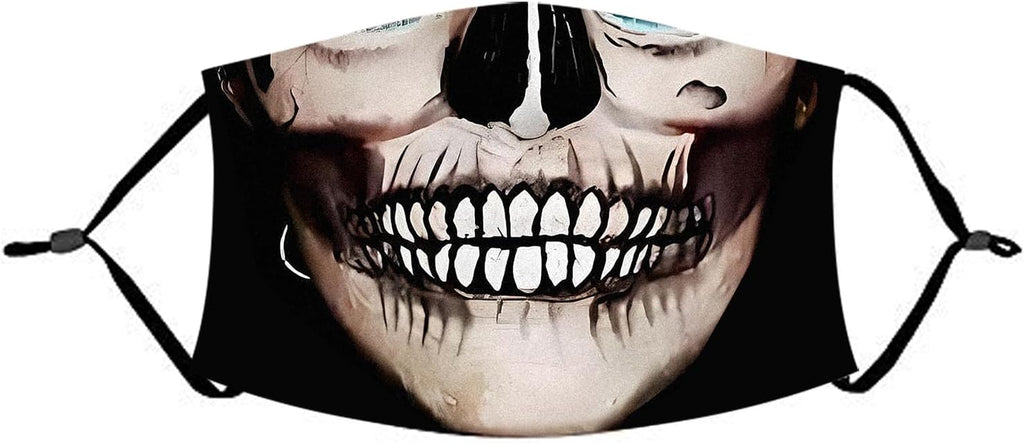 M-YOUNG Skull Face Reusable Balaclava Facial Decorations Bandanas Lightweight Funny Skeleton Scarf for Women and Men