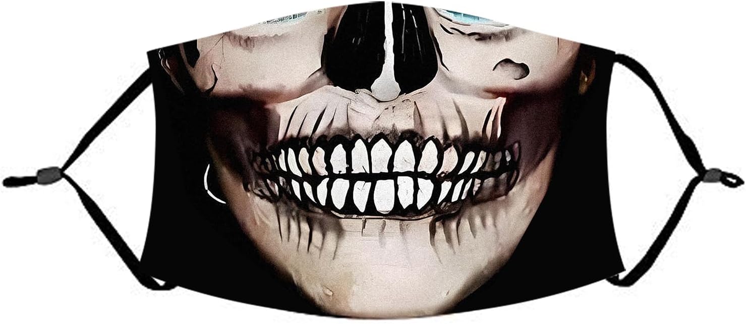 M-YOUNG Skull Face Reusable Balaclava Facial Decorations Bandanas Lightweight Funny Skeleton Scarf for Women and Men
