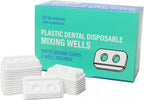 200 PCS Dental Disposable 2 Hole Mixing Wells, PMU Practice Kit, PMU Ink Tray, Microblading & PMU Pigments, Pigment Cups, Microblading Supplies (White, 200)