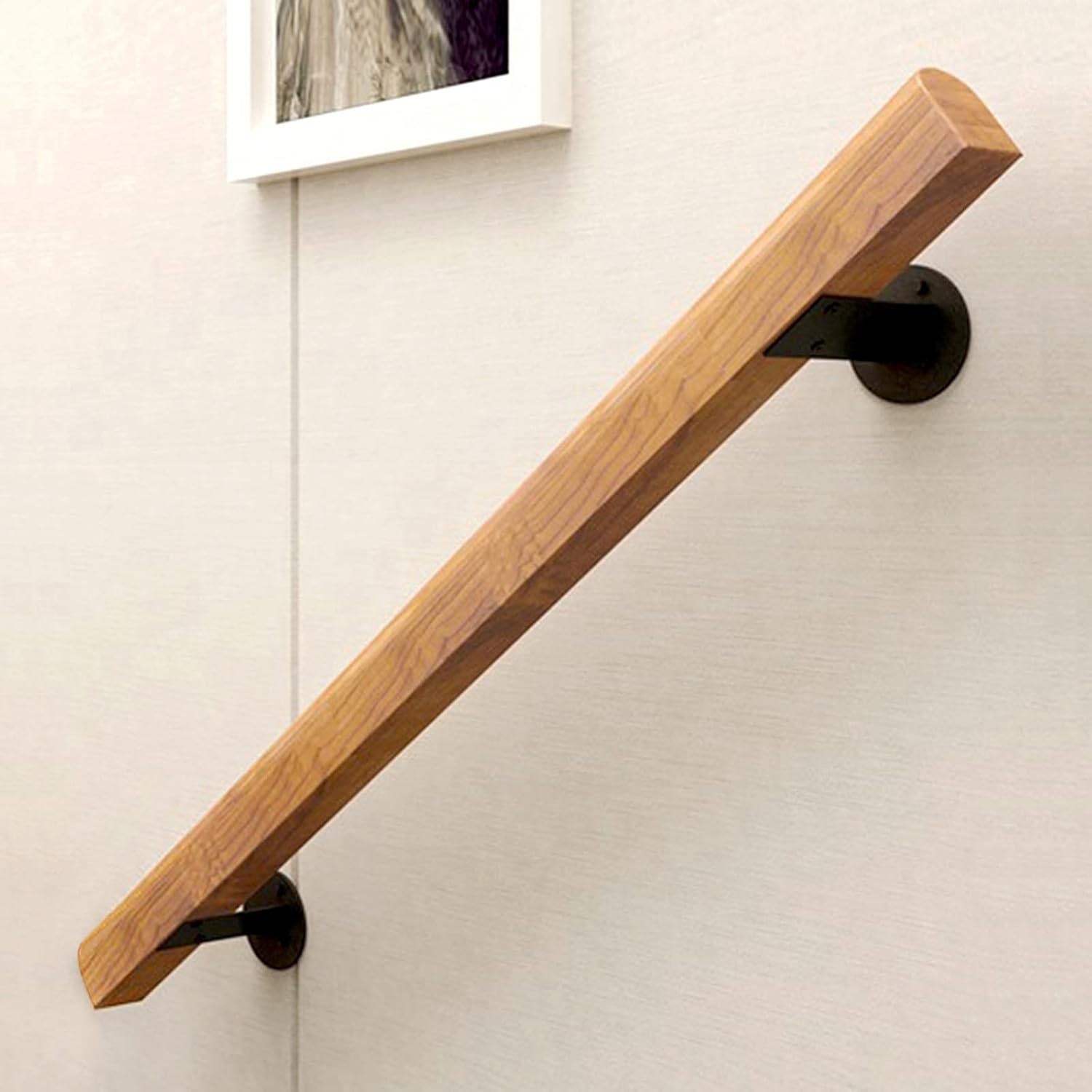1.3FT Wooden Stair Handrails, Hand Railings for Stairs Indoor Outdoor, Sturdy Safety Wall Mount Support, Non-Slip Staircase Handrail for Home Garden Corridor, Lofts Decking, Kindergarten Guardrail