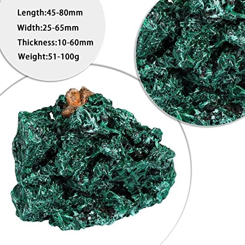 mookaitedecor Natural Malachite Raw Stone Crystal Mineral Specimen Ornament for Reiki Healing Home Decoration, 50-100g