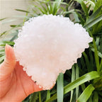 for Natural White Crystal Druse Quartz Crystal Cluster Nunatak Decoration Reiki Stone Column Point (Size : 500-550g)