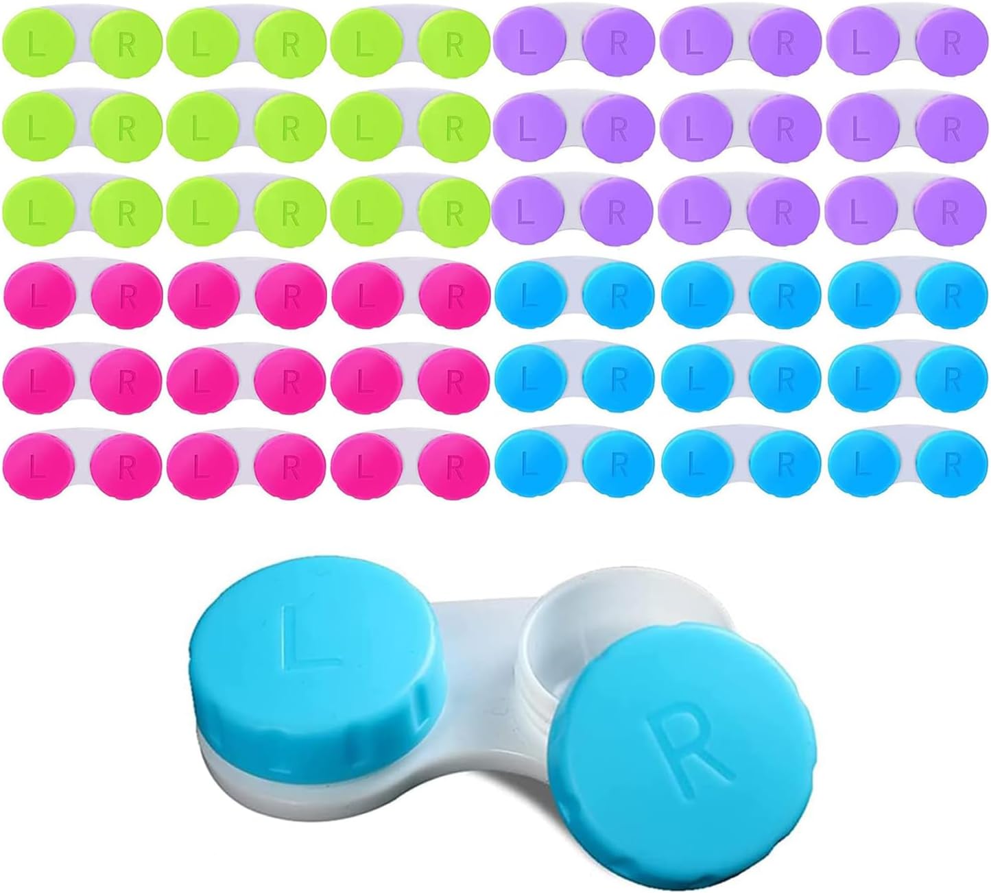 KISEER 36 Pack Colorful Contact Lens Case Box Holder Container Soak Storage Kit