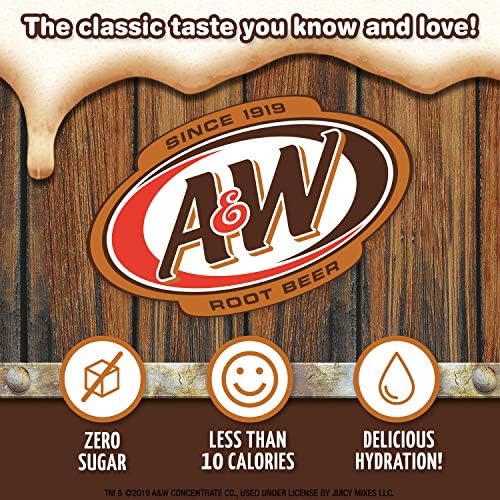 A&W, Root Beer – Powder Drink Mix - (12 boxes, 72 sticks) – Sugar Free & Delicious, Makes 72 flavored water beverages