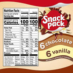 Snack Pack Chocolate and Vanilla Pudding Cups Family Pack, 12 Count
