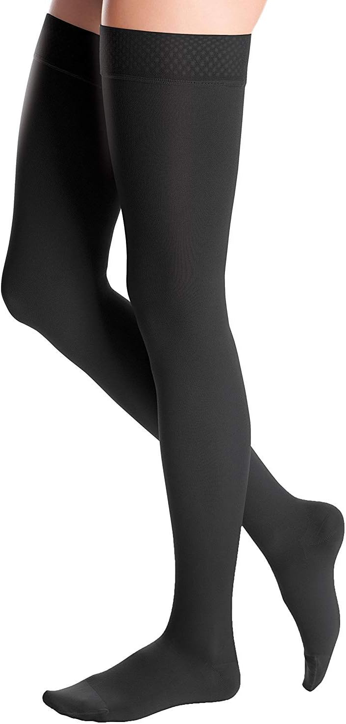 duomed Advantage 20-30 mmHg Thigh with Beaded top Band Standard Closed Toe Black x-Large