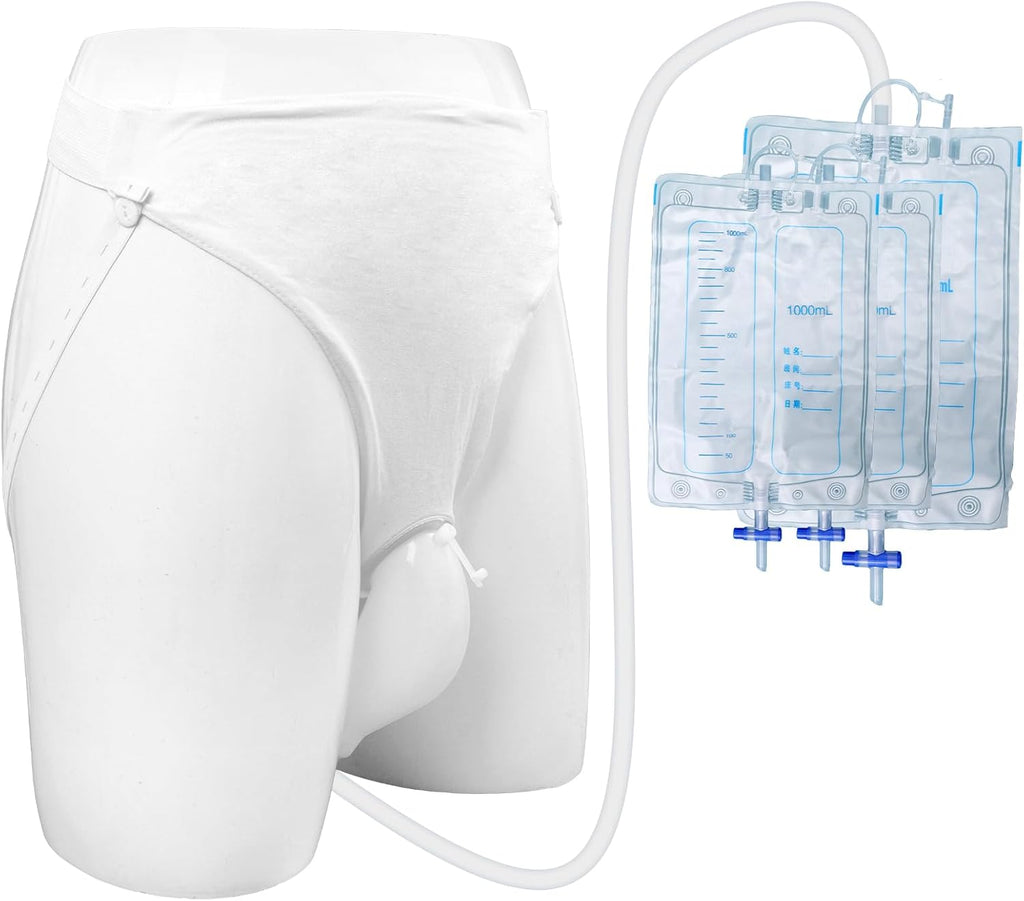 Wearable Urinal for Men , Ventilate Urine Collector, Reusable Urine Bag Collector, Portable Male Urine Collection Bag, Silicone Urine Collector for Bedridden Patients