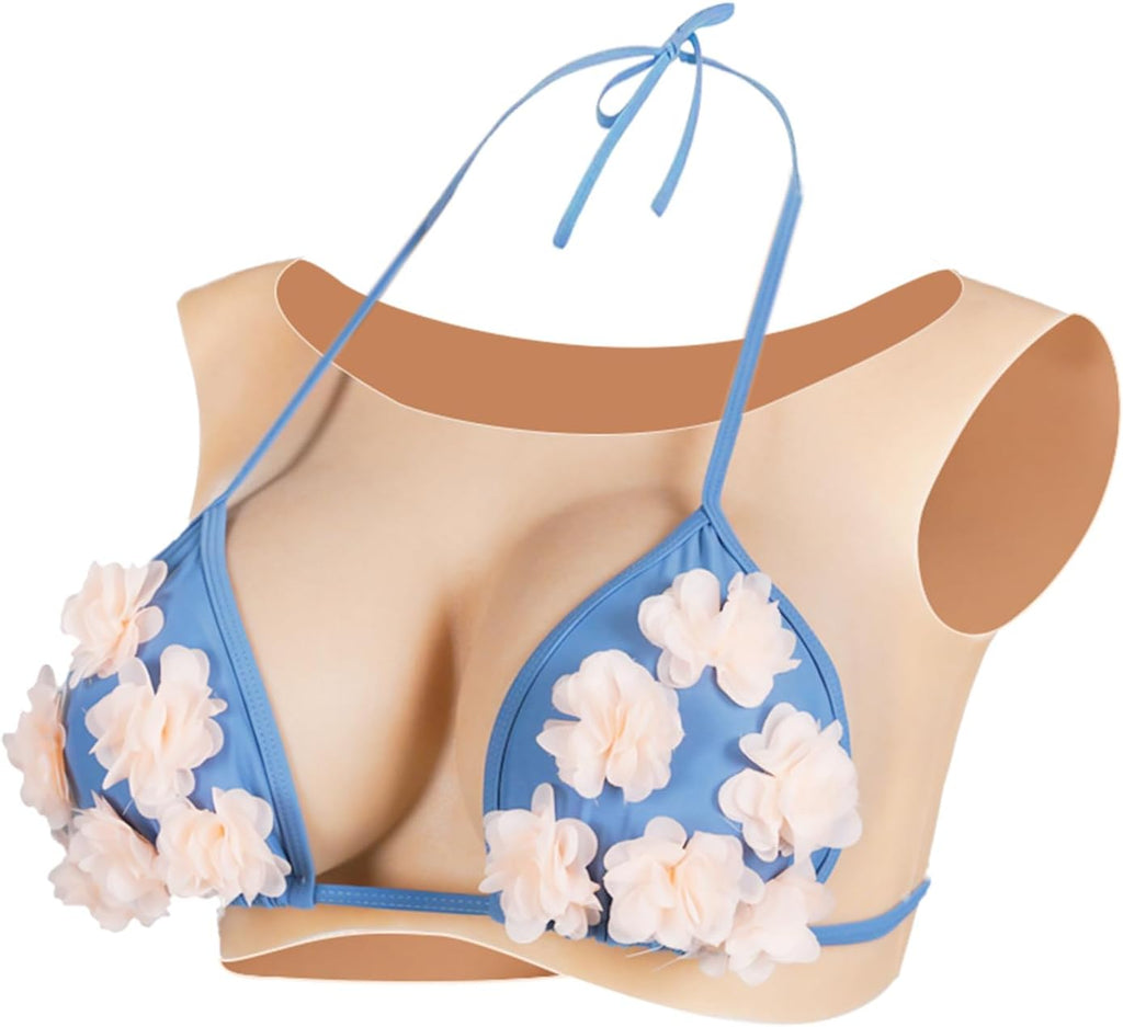 Silicone Breast Form Vest for Crossdressers - Skin Tone Enhancer for Transgender, Drag Queen & Cosplay