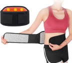 Self Heating Back Waist Brace Magnetic Heated Lumbar Back Support Belt Adjustable Warm Waist Lower Back Lumbar Heating Pad Support Brace for Pain Relief Men Women Heating Back Waist Belt