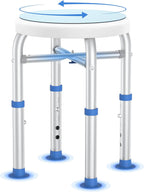 Swivel Shower Stool for Inside Shower, 360° Rotating Shower Seat with Heavy-Duty Support Up to 300lb, Adjustable & Non-Slip Chair for Senior Elderly Disabled Pregnant