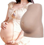 Oil-Free Silicone Pregnant Belly 6-9 Month, Great Makeup Fake Pregnant Belly Cotton Filling Inside Float-Point