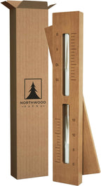 Sauna Sand Timer - Handmade from Canadian Red Cedar Wood - Wall-Mounted Rotating 15-Minute Hourglass with White Sand