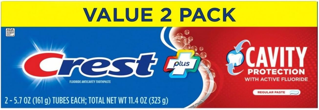 Crest Cavity Protection Toothpaste, Regular Paste, 5.7 Oz (Pack Of 2)
