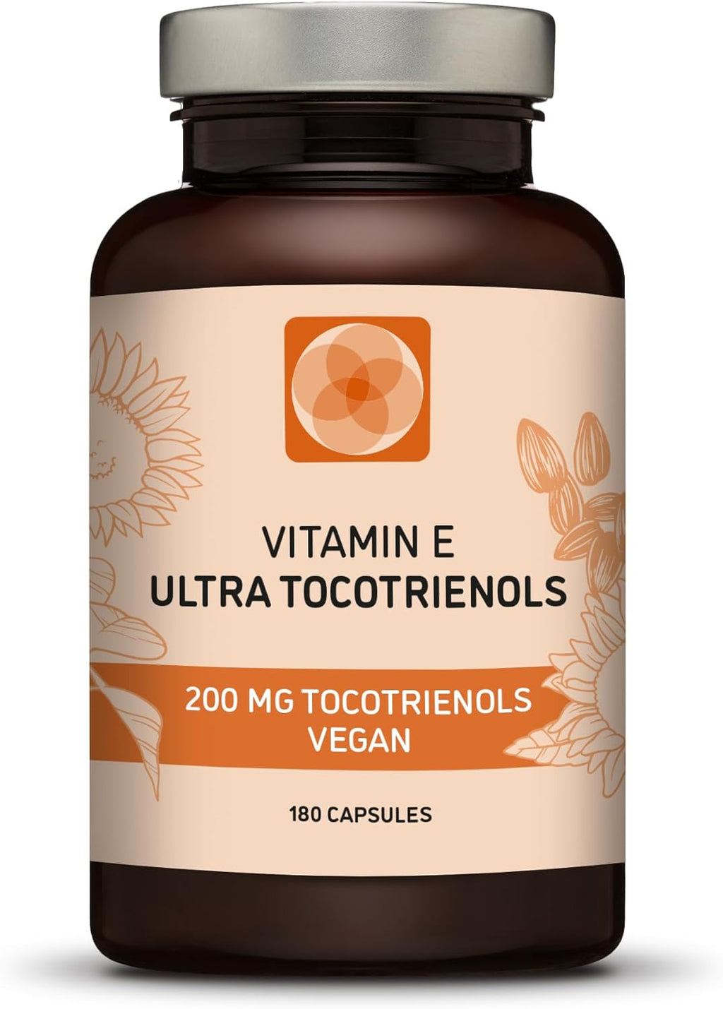 Ultra Tocotrienol 200mg Vitamin E Vegan – All 4 tocotrienols - Alpha Tocotrienol + Beta Tocotrienol + Gamma Tocotrienol + Delta Tocotrienol – No Tocopherols (180)