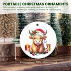 WRAPIX Christmas Highland Cow Gifts for Women - Ceramic Christmas Ornaments 2025 - Birthday Gifts for Mom Dad Family, Farmhouse Decor, Highland Cow Gift, Animal Lovers Gift Ideas for Xmas Decorations