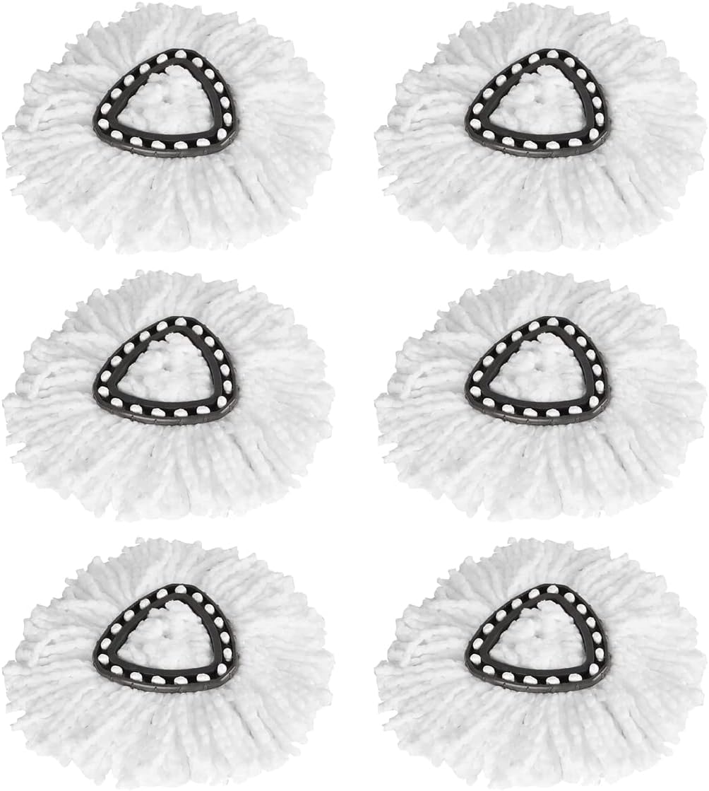 6 Pack Fit O-Cedar Easy Wring Spin Mop Replacement Heads - Microfiber Replacement Mop Head Refills for Triangle Spin Mop (6Pcs)