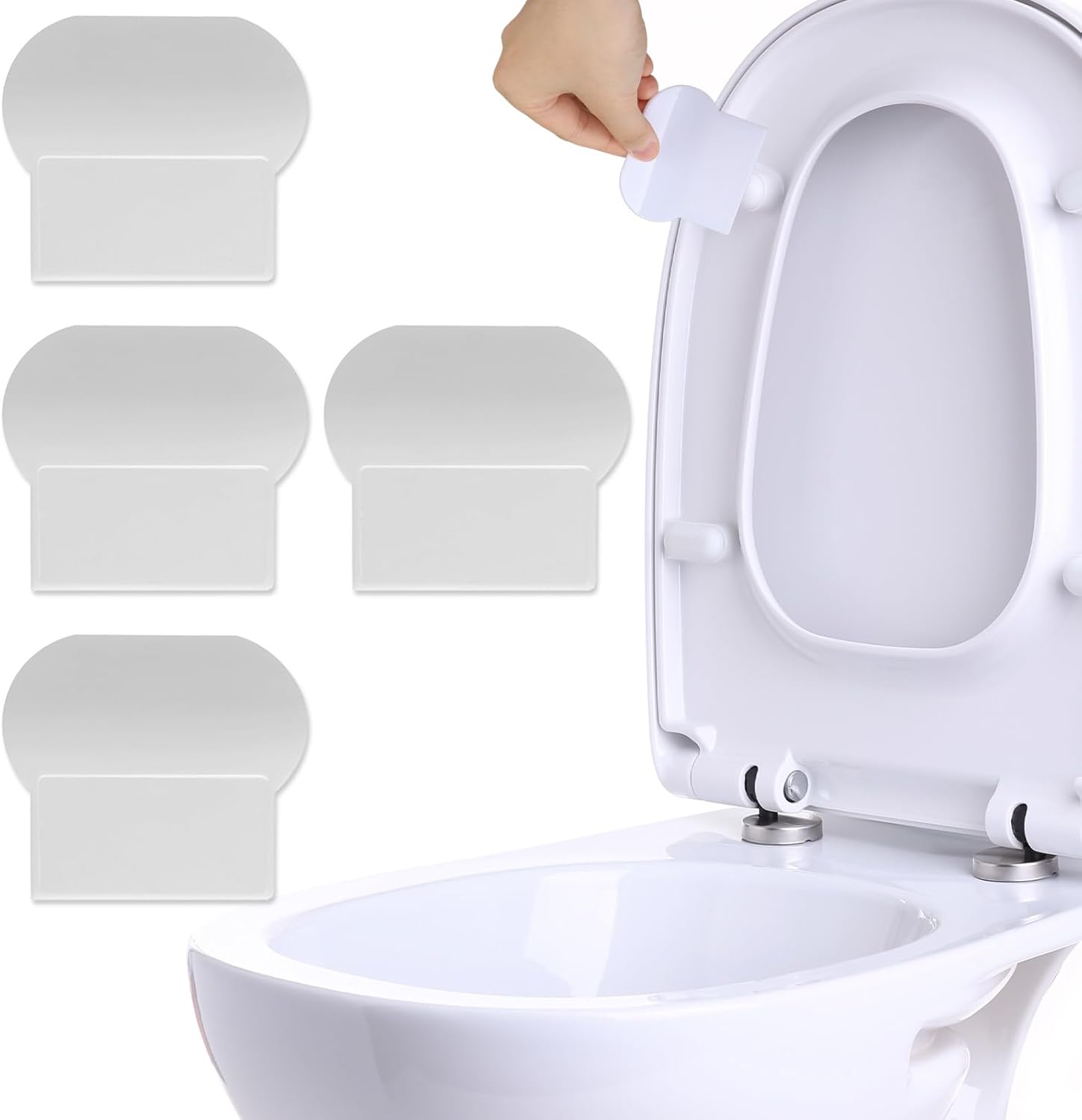 4 Pcs Toilet Seat Lifter, Self Adhesive Toilet Cover Lifter, Handle Avoid Touching Toilet Lid, Toilet Tabs to Lift Seat for Office, Home Bathroom, Hotel, School