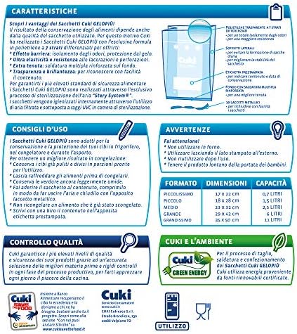 Cuki Gelopiù Freezer Bags 7 Layers Maxi Stock Large - 29 x 42 cm - 6 L - 4 Packs of 30 Pieces - 780 g