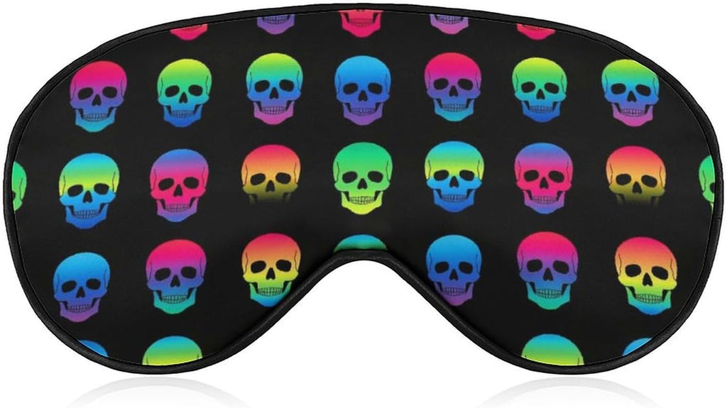 Novelty Printed Sleep Mask Eye Cover Compatible with Cool Skulls Soft Blindfold Elastic Strap Night Eyeshade Travel Nap for Women Men