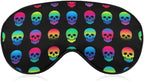 Novelty Printed Sleep Mask Eye Cover Compatible with Cool Skulls Soft Blindfold Elastic Strap Night Eyeshade Travel Nap for Women Men